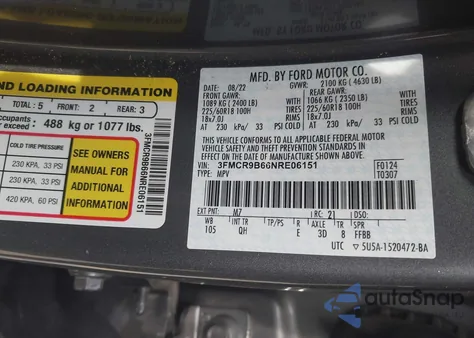 2022 Ford Bronco Sport Big Bend from USA, damaged, VIN 3FMCR9B66NRE06151